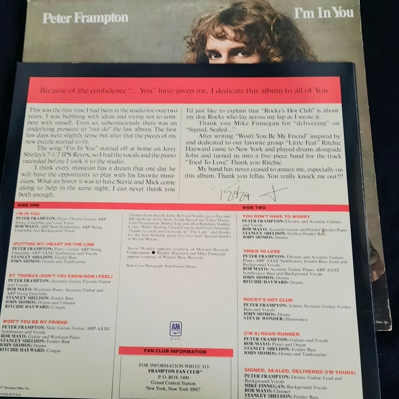 Peter Frampton- I'm In You, Vinyl LP 1977 - Picture 8 of 11